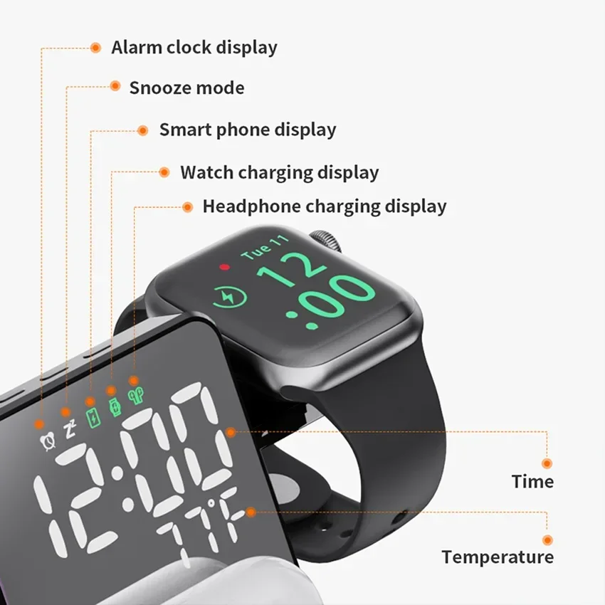 Wireless Charger Alarm Clock S - Smartwatch Ac recension och pris