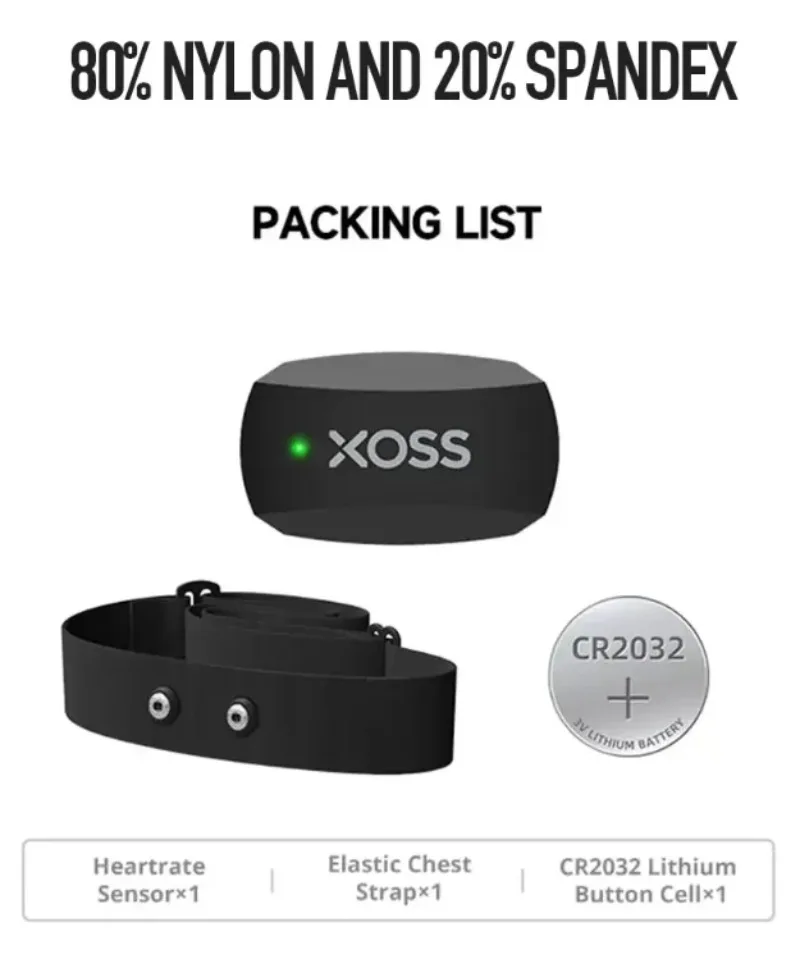 XOSS X2 Chest Strap Heart Sens - Rugged Sport Strap recension och pris