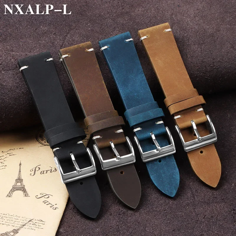 Vintage Oil Wax Leather Watch  - Nylon Nato Strap recension och pris