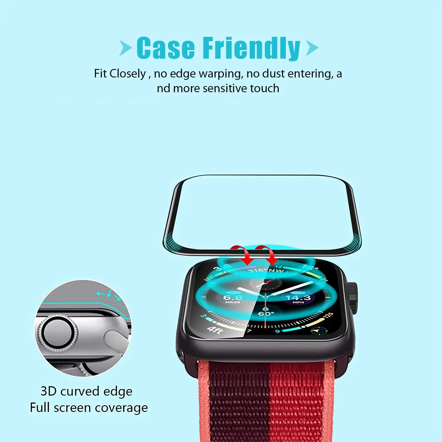 Screen Protector 3D Tempered F - Apple Smartwatch Accessories recension och pris