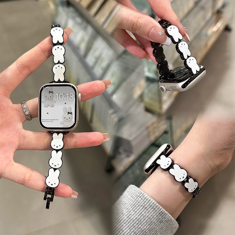 Miffy Rabbit Leather Watch Ban - Apple Smartwatch Accessories recension och pris