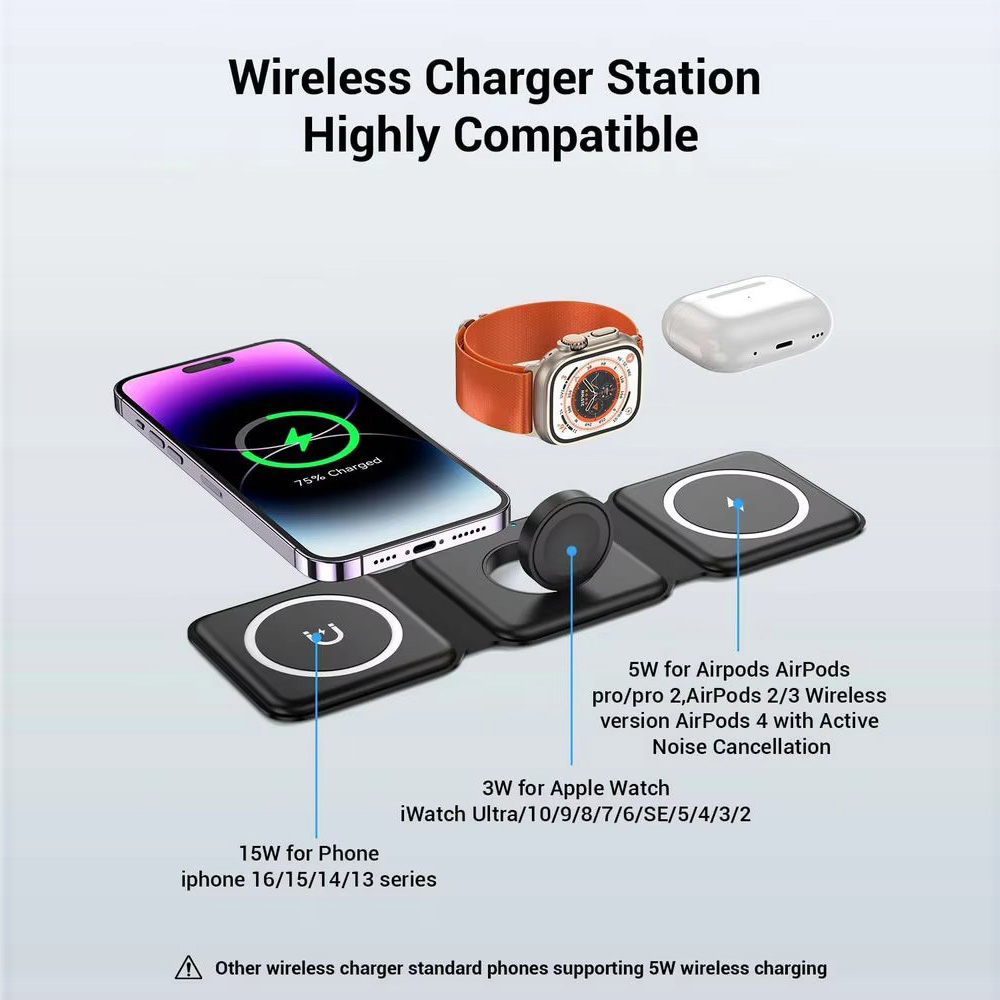 3-in-1 Magnetic Folding Wirele - Smartwatch Ac recension och pris