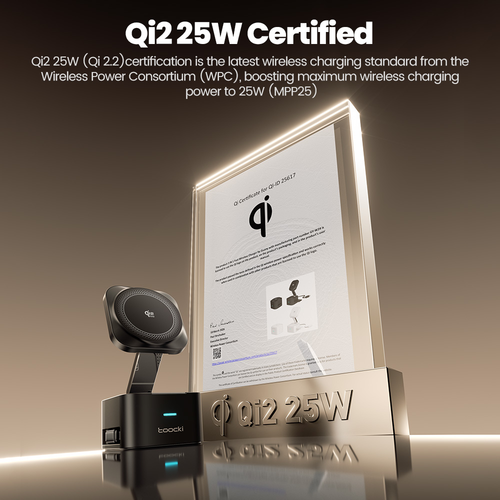 Toocki QI2.2 25W Wireless Char - Smartwatch Ac recension och pris