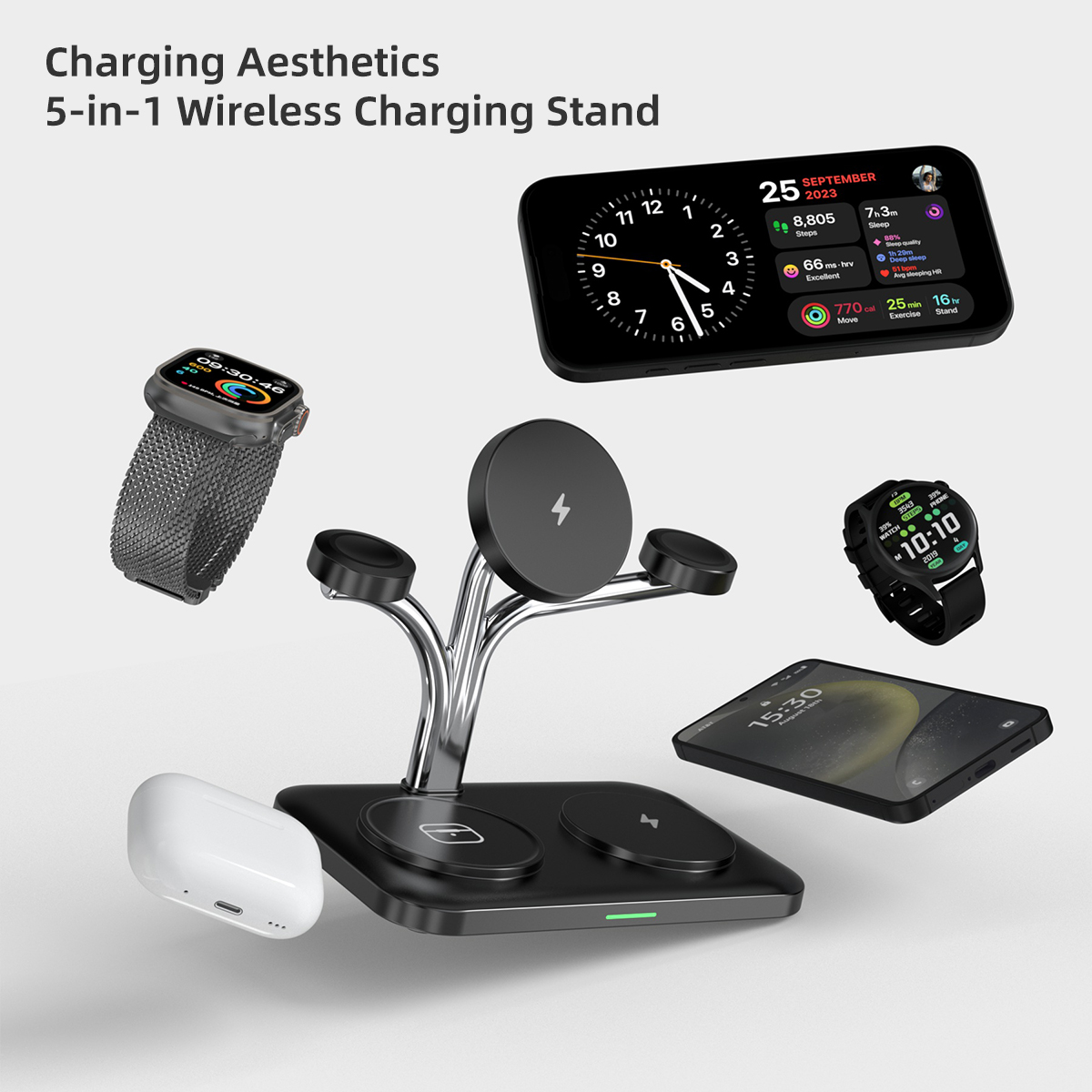 5 IN 1 Magnetic Wireless Charg - Smartwatch Ac recension och pris