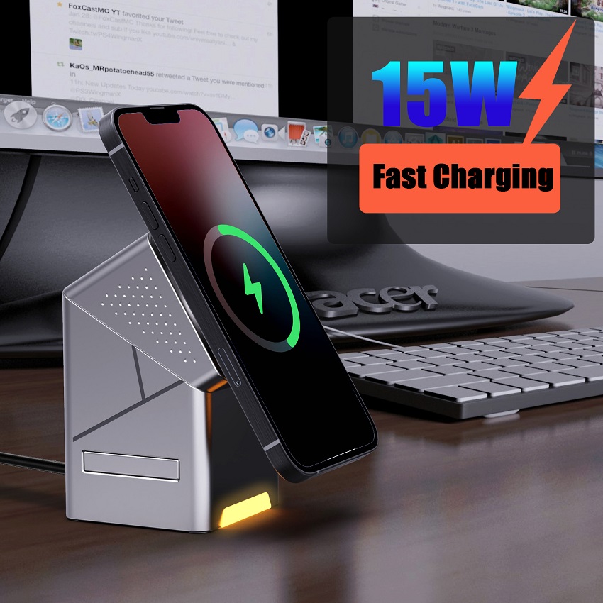 3 in 1 Magnetic Wireless Charg - Smartwatch Ac recension och pris